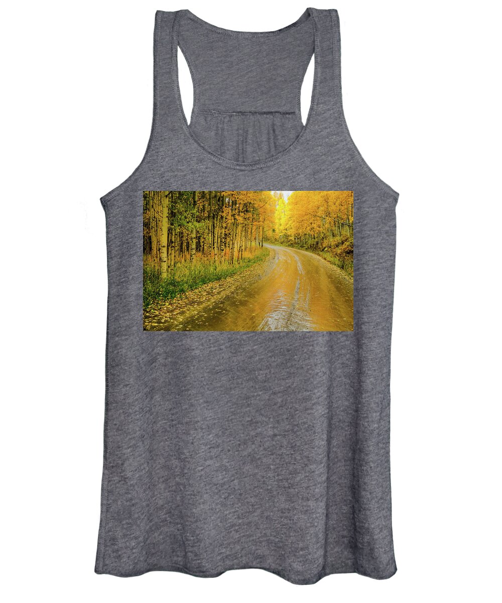 Aspens Women's Tank Top featuring the photograph Road To Oz by Johnny Boyd