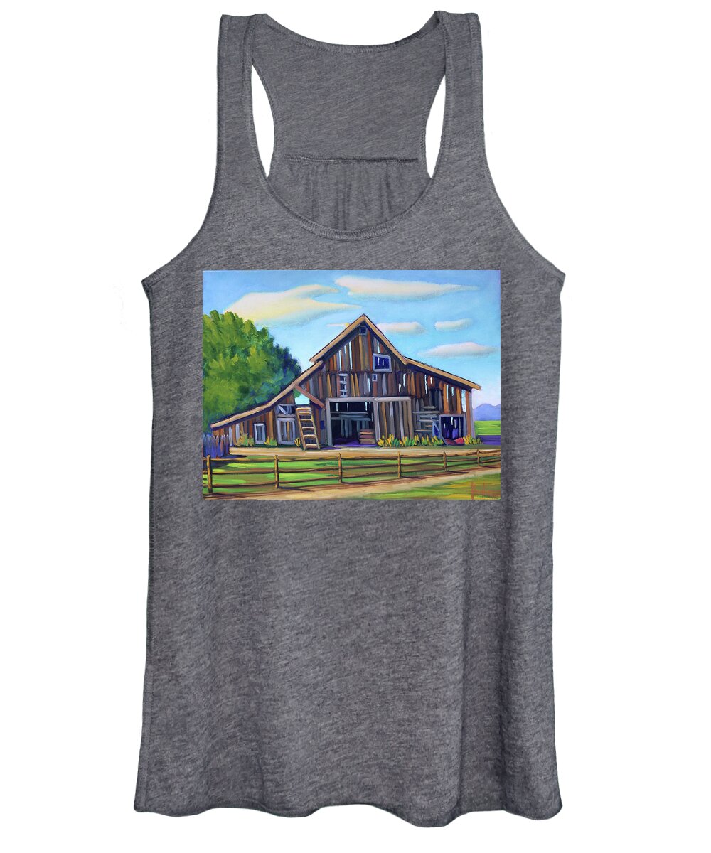 Roseberry Idaho Women's Tank Top featuring the painting Roseberry Barn by Kevin Hughes