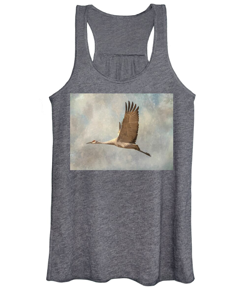 Bird Women's Tank Top featuring the photograph Sand Hill Crane by Peggy Blackwell