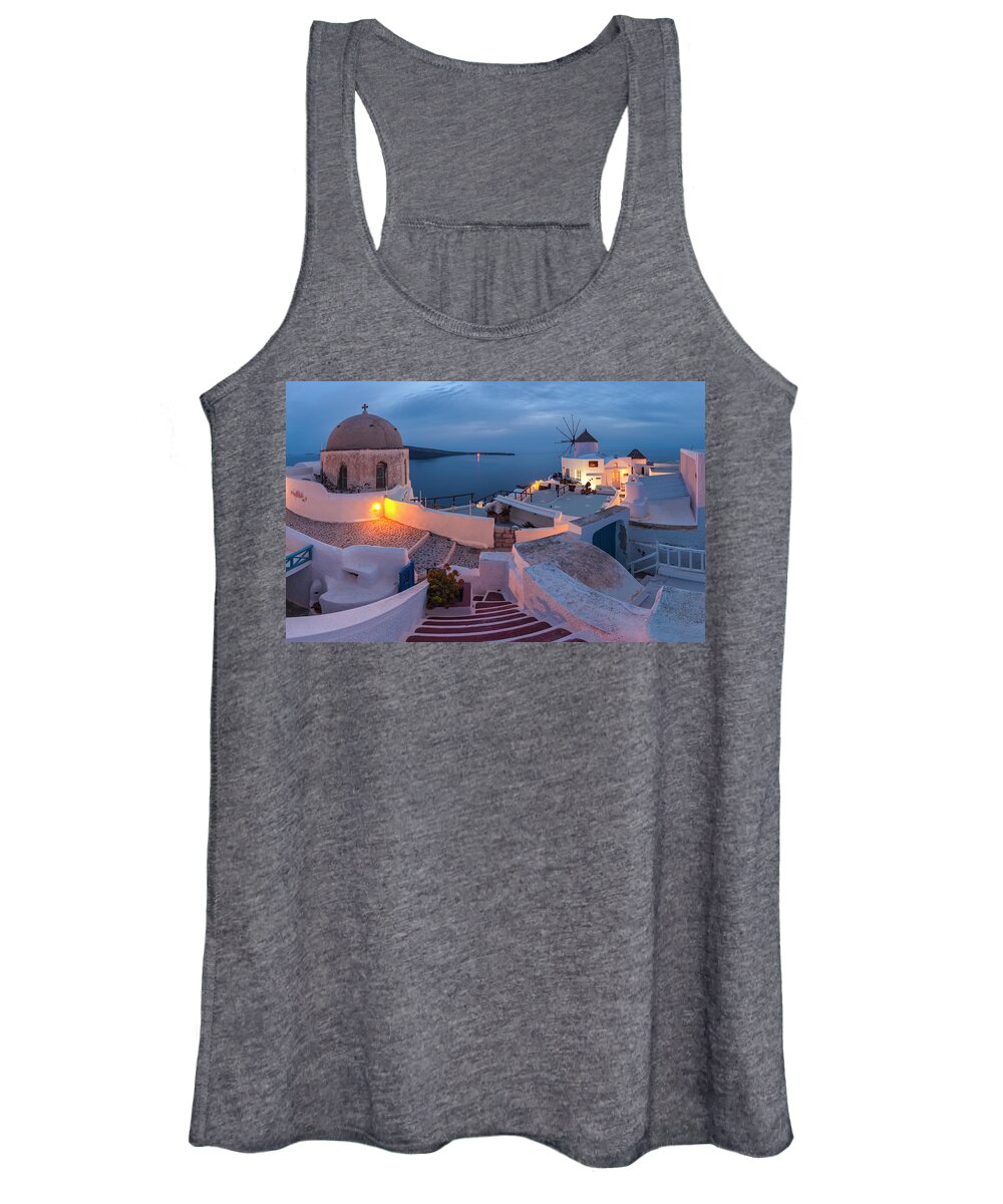 Greece Women's Tank Top featuring the photograph Santorini by Evgeni Dinev