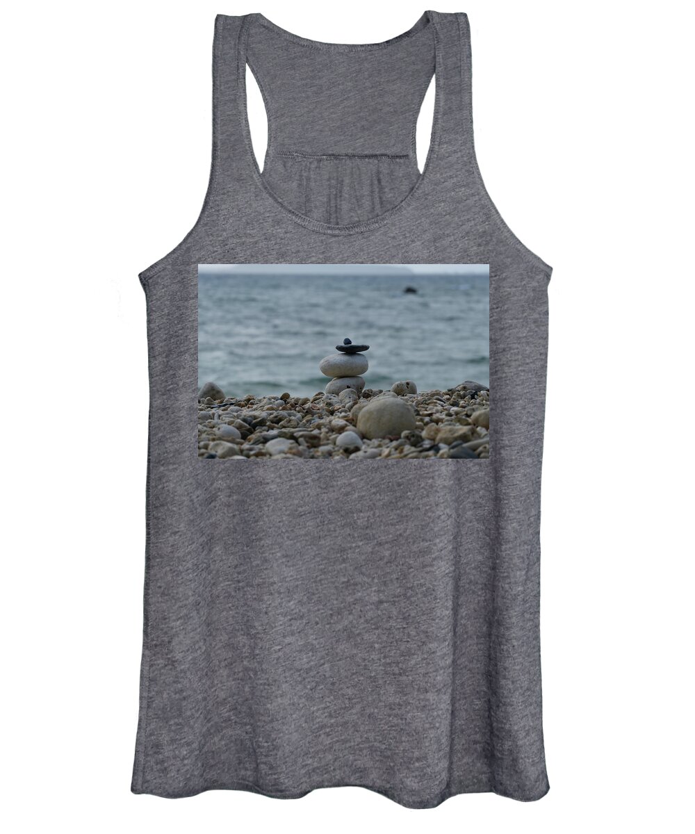 Rock Stacking Women's Tank Top featuring the photograph Serenity 2 by Eric Hafner