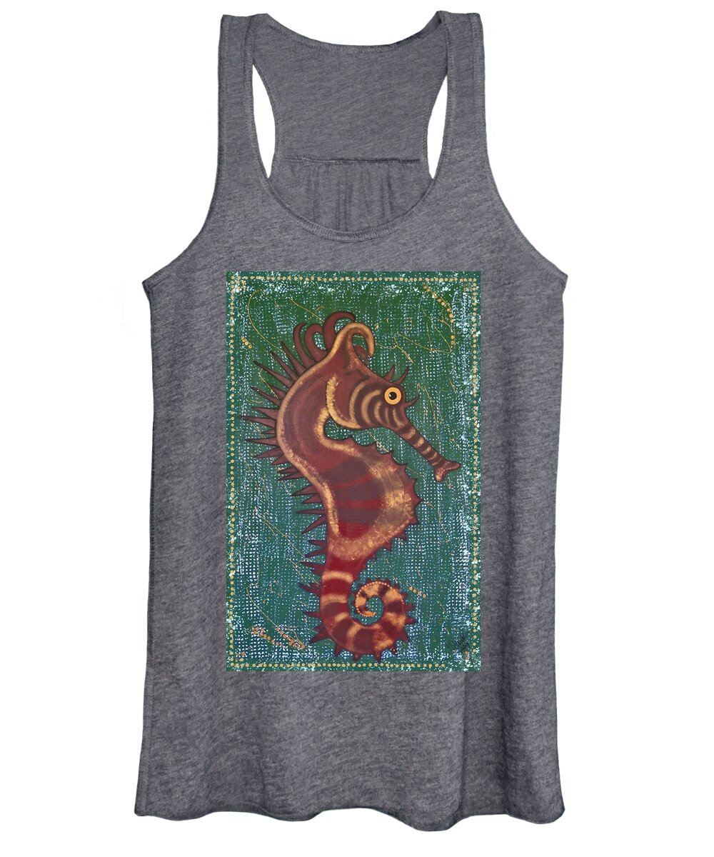 Seahorse Women's Tank Top featuring the painting Shehorse by Joan Stratton