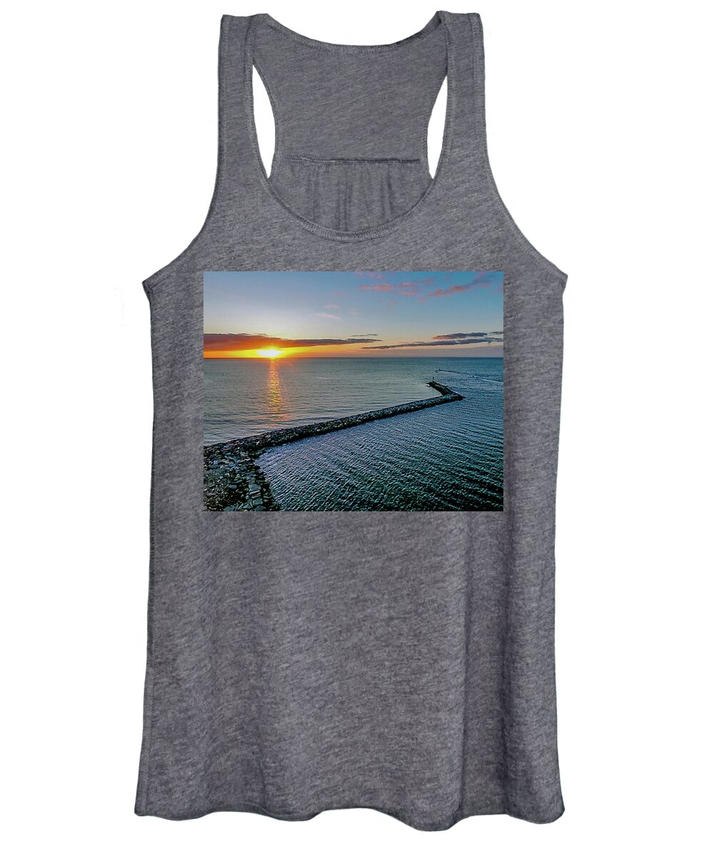 Aireal Sea Scape Women's Tank Top featuring the photograph Shore line. by William Bretton