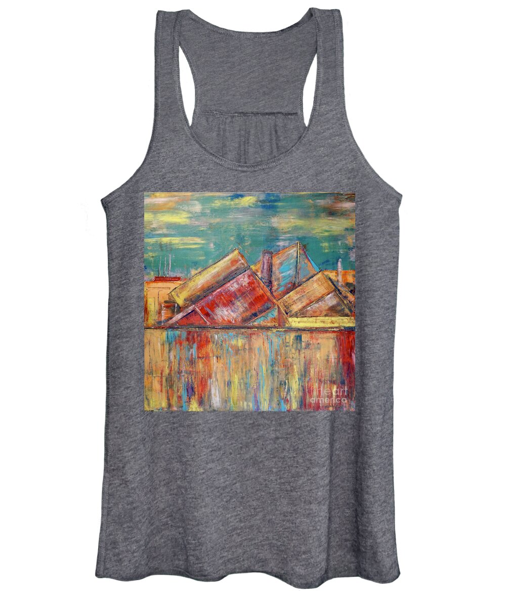 Red Women's Tank Top featuring the painting Sink or Stand by Patty Donoghue