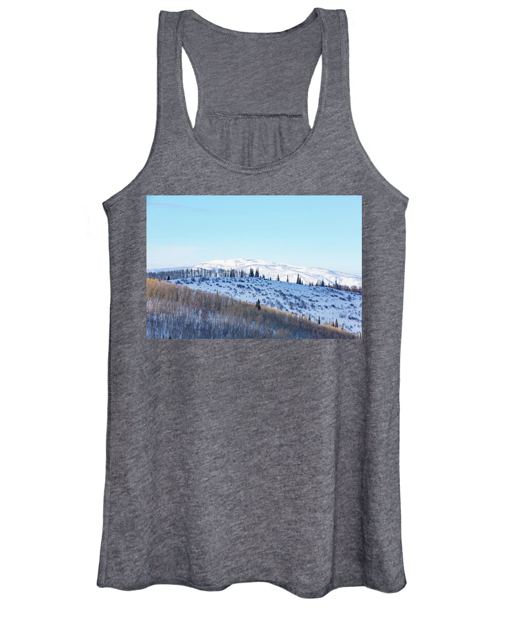 Park City Women's Tank Top featuring the photograph Snowcapped Rockies by Donna Twiford