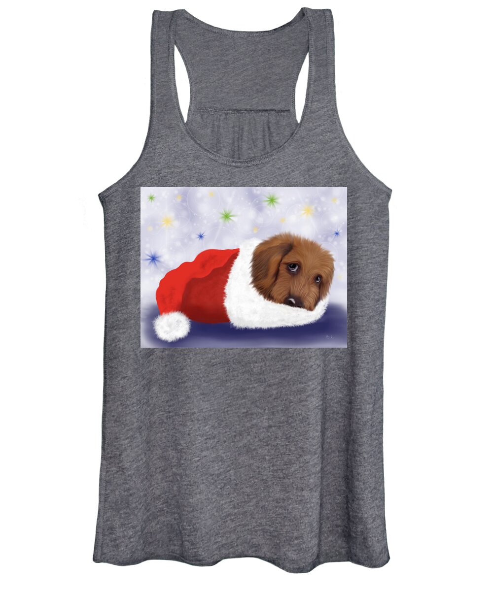 Puppy Women's Tank Top featuring the digital art Snuggle Puppy by Sannel Larson