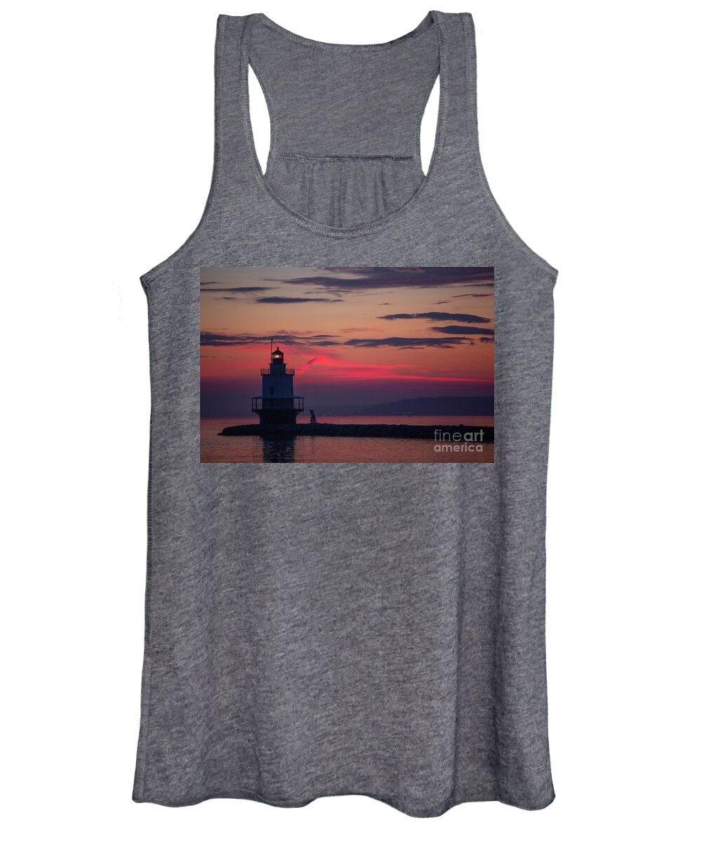 Lighthouse Women's Tank Top featuring the photograph Spring Point Ledge Lighthouse by Diane Diederich