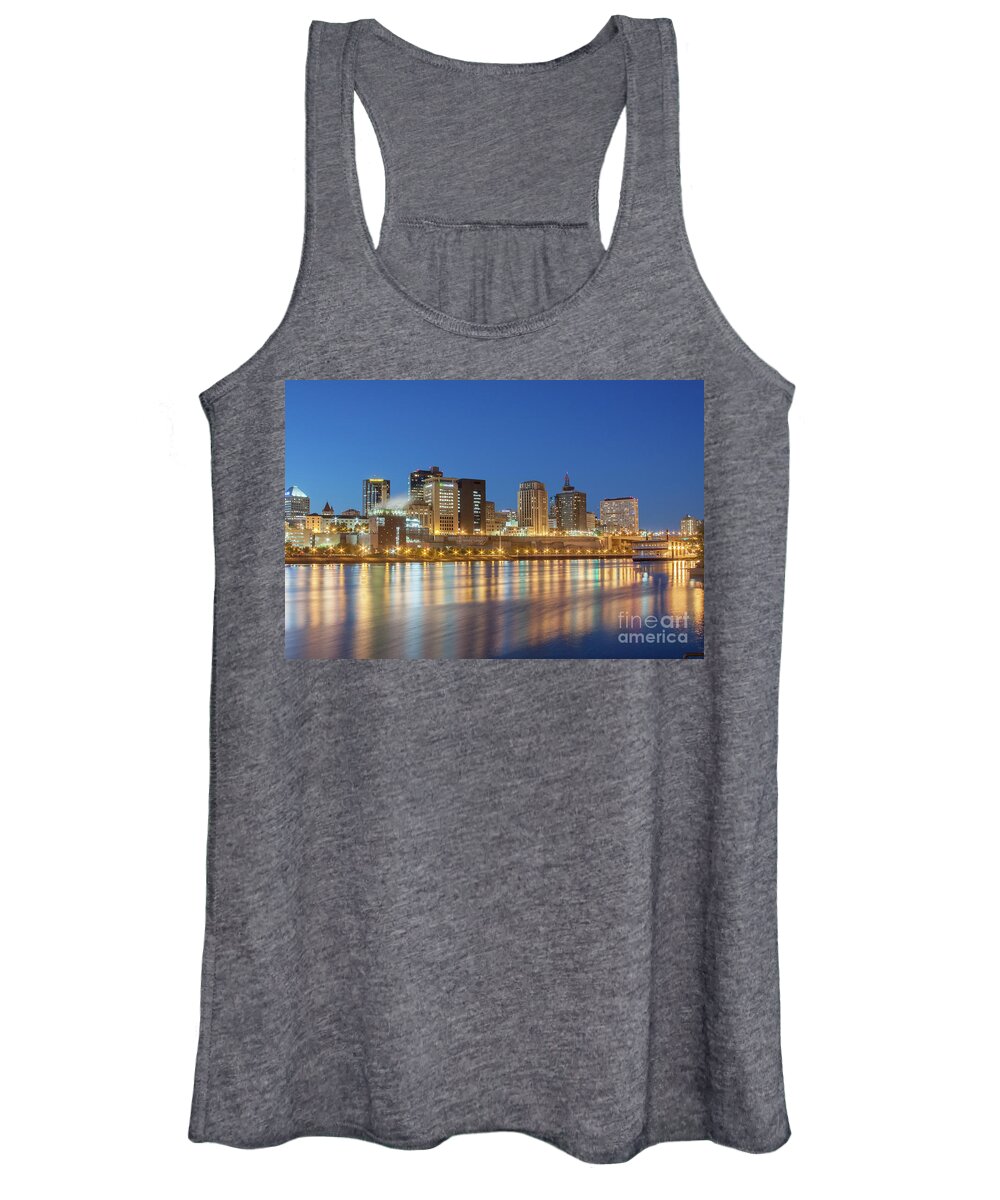 Mississippi River Women's Tank Top featuring the photograph St Paul on the Mississippi River 3 by Jim Schmidt MN