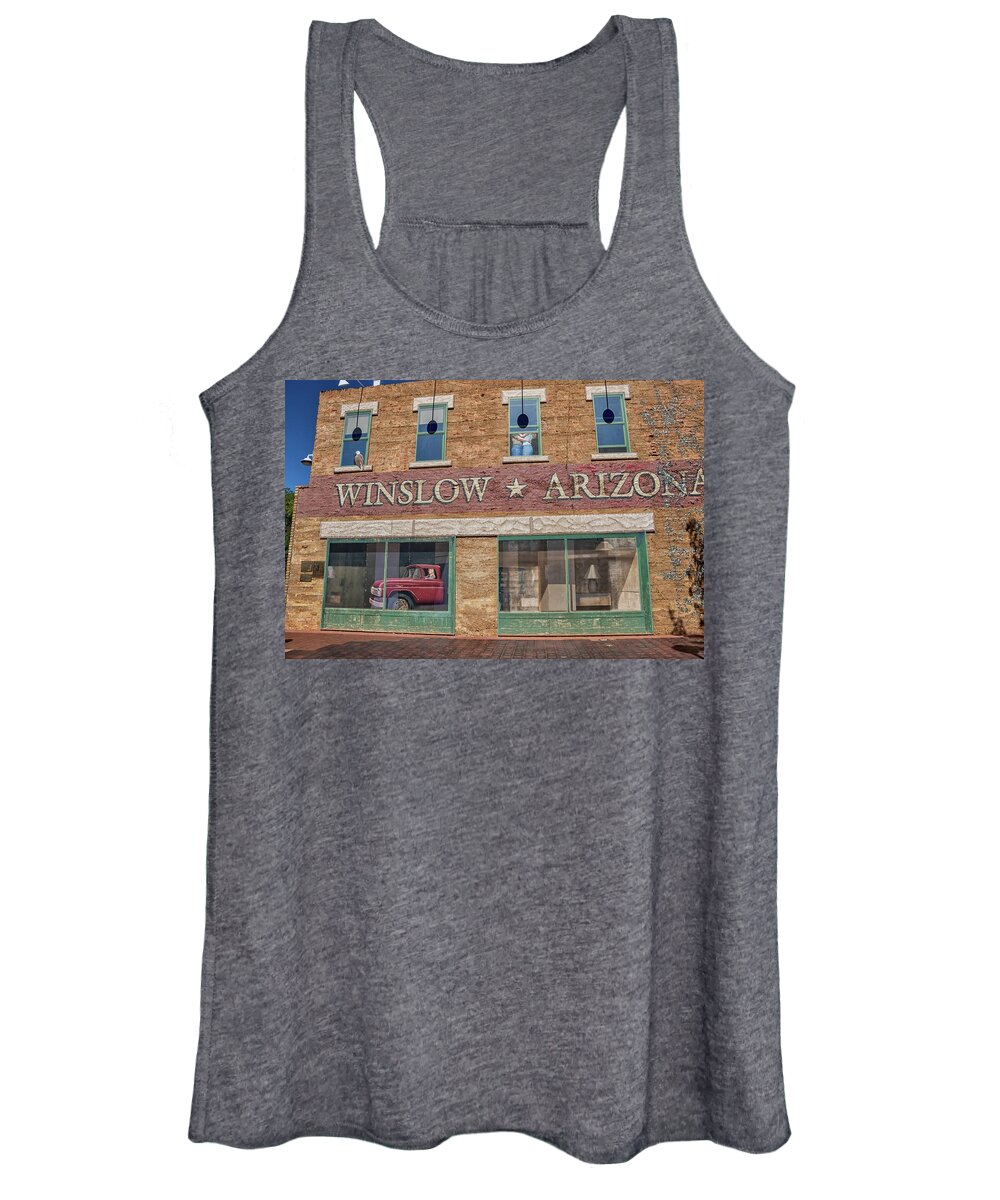 Winslow Women's Tank Top featuring the photograph Standin On The Corner In Winslow No. 2 by Marisa Geraghty Photography