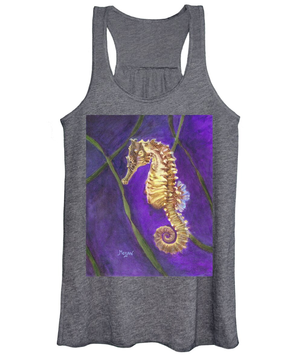 Seahorse Women's Tank Top featuring the painting Steadfast by Megan Collins