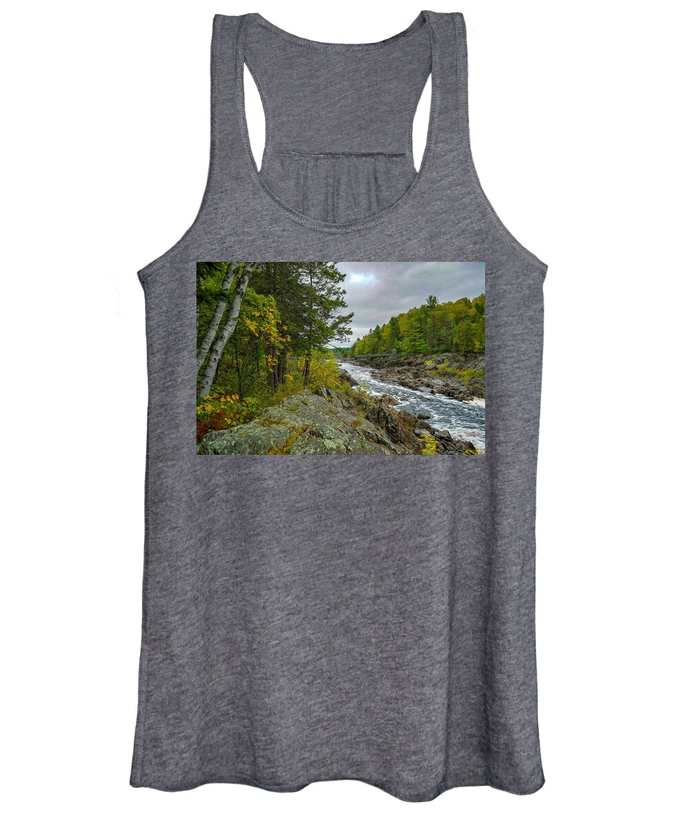 Water Women's Tank Top featuring the photograph Storm Clouds at Jay Cooke by Susan Rydberg