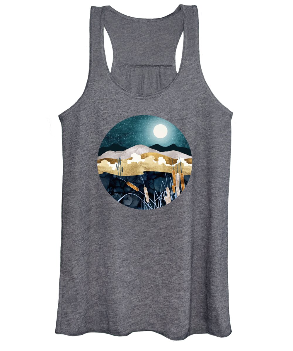 Summer Women's Tank Top featuring the digital art Summer Lake by Spacefrog Designs