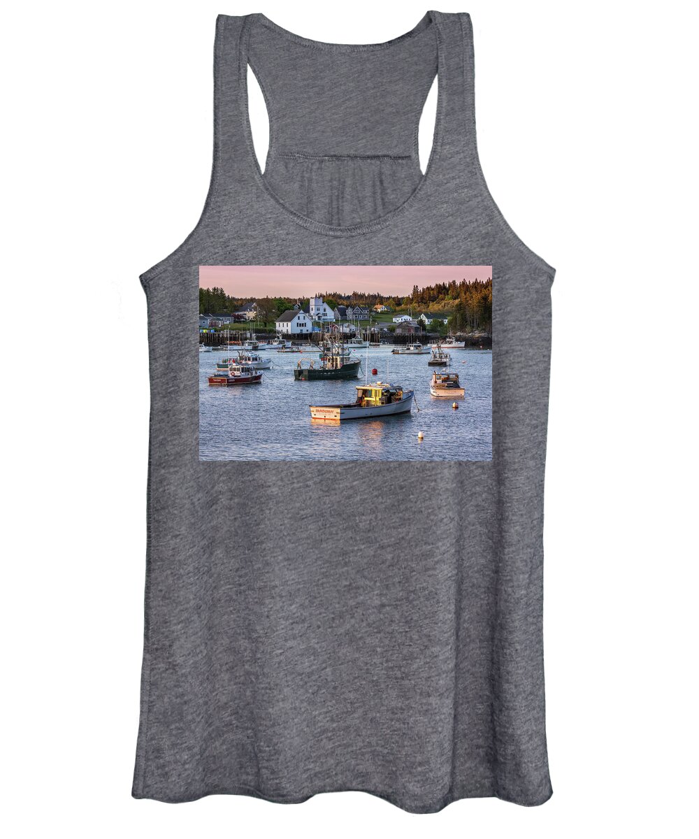 Maine Women's Tank Top featuring the photograph Sundown at Cutler, Maine by Colin Chase