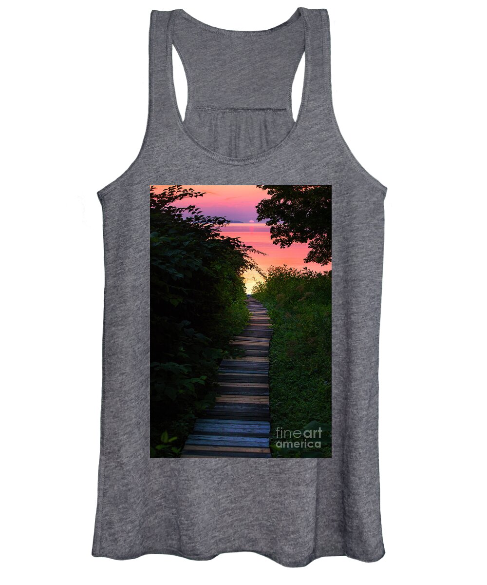 Maine Women's Tank Top featuring the photograph Sunrise at Glen Cove by Diane Diederich