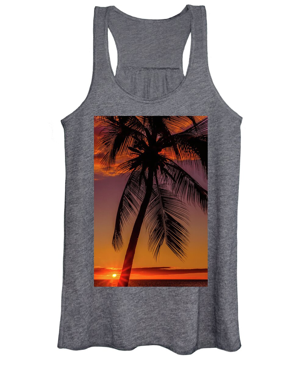 Hawaii Women's Tank Top featuring the photograph Sunset at the Palm by John Bauer