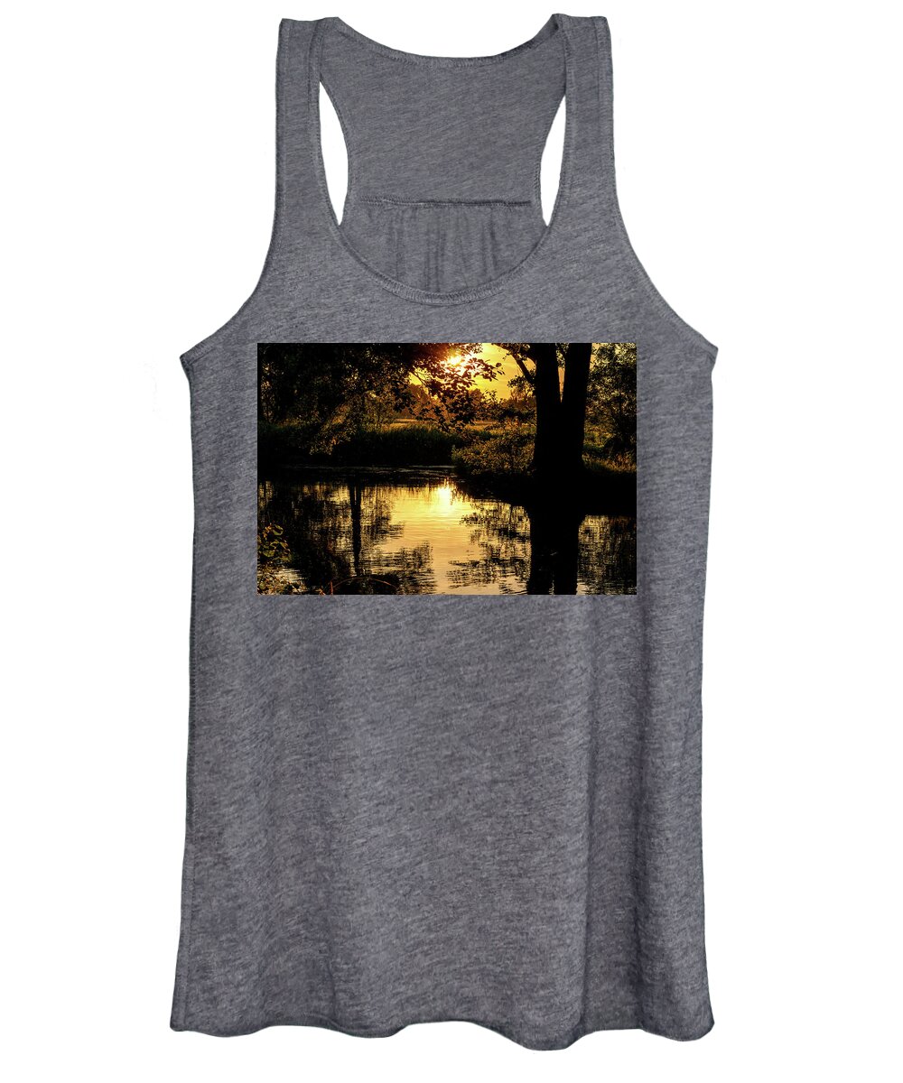 Spreewald Women's Tank Top featuring the photograph Sunset in the Spreewald by Sun Travels
