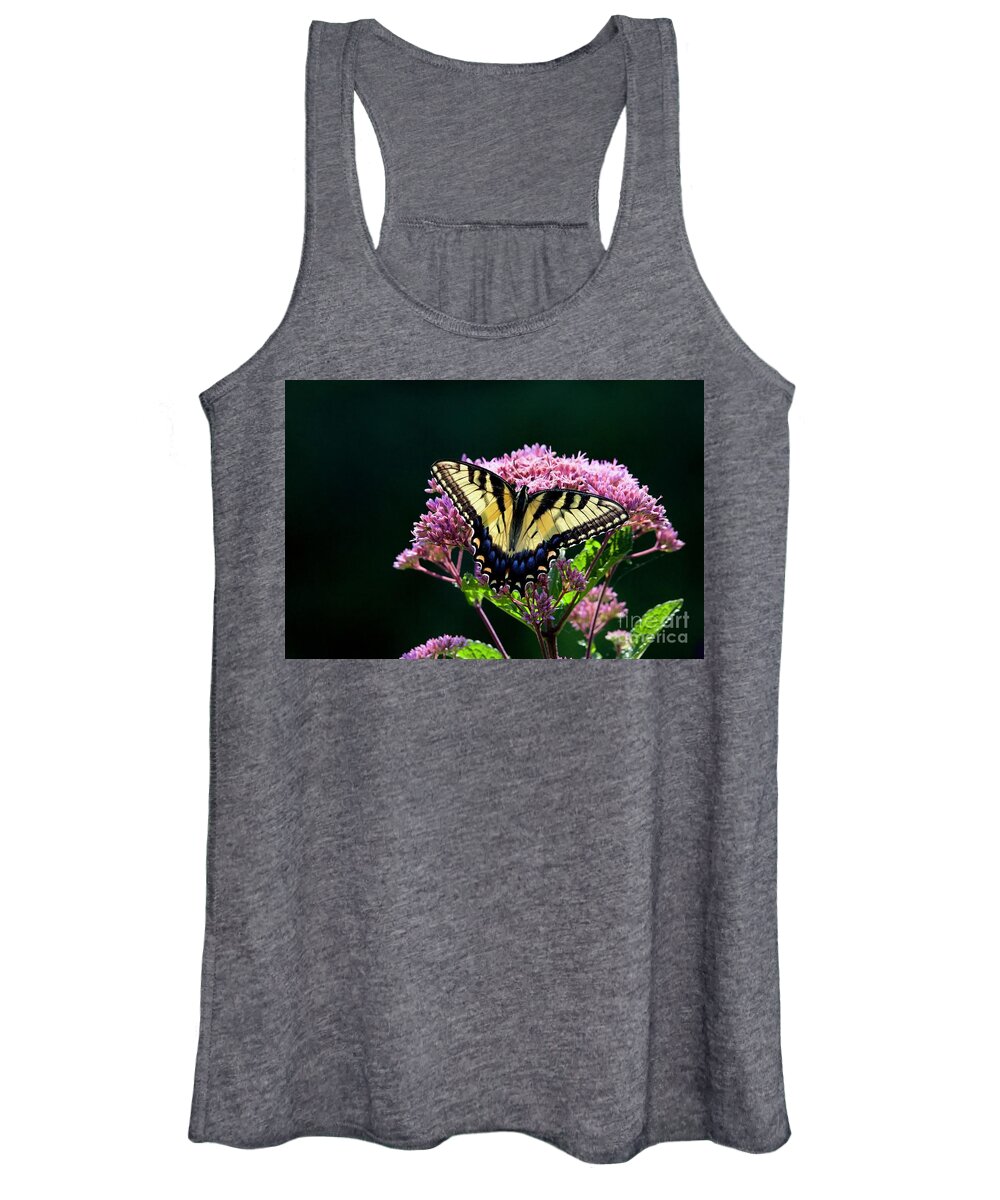 Eastern Tiger Swallowtail Women's Tank Top featuring the photograph Swallowtail Butterfly by Lara Morrison