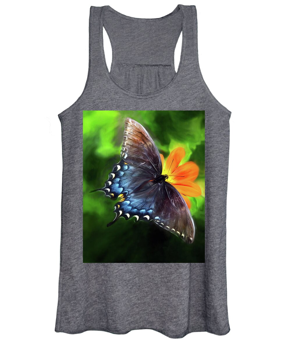 Butterfly Women's Tank Top featuring the photograph Swallowtail Slant by Art Cole