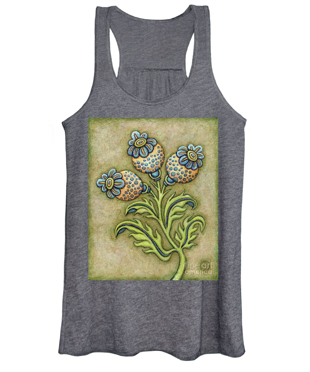 Floral Women's Tank Top featuring the painting Tapestry Flower 6 by Amy E Fraser