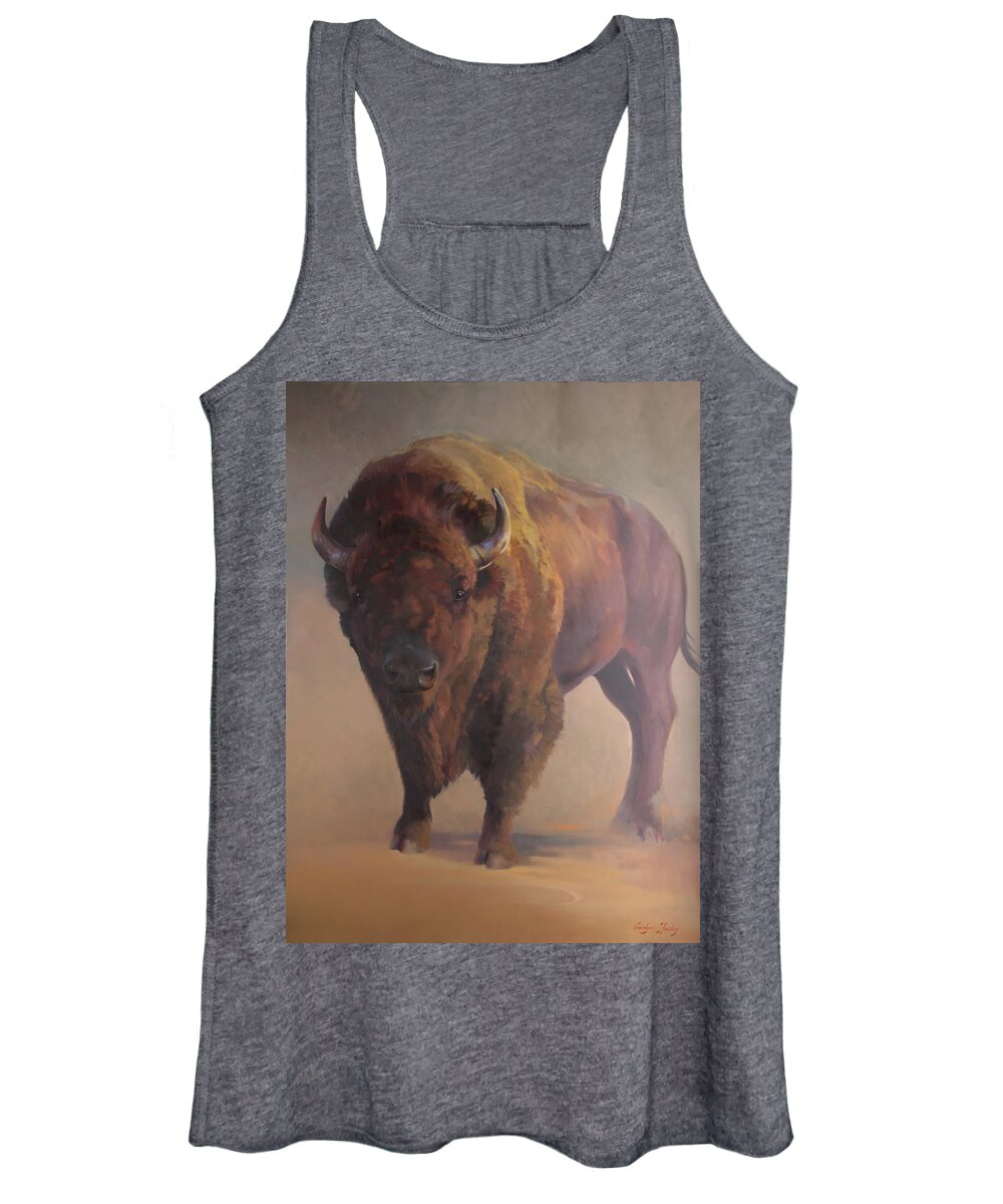 Nature Women's Tank Top featuring the painting Tatanka by Carolyne Hawley