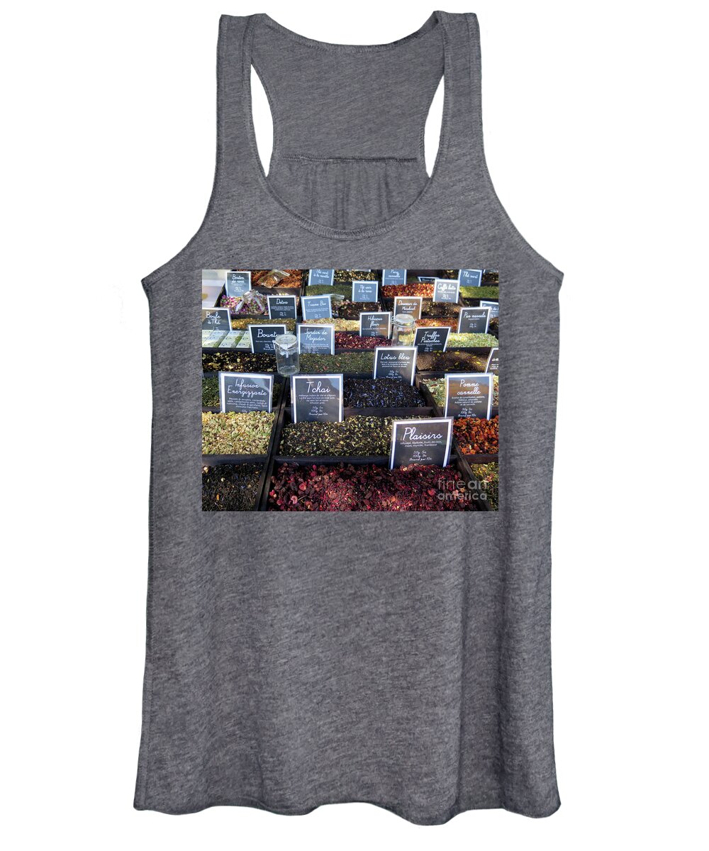 French Tea Market Women's Tank Top featuring the photograph Tea Market by Terri Brewster