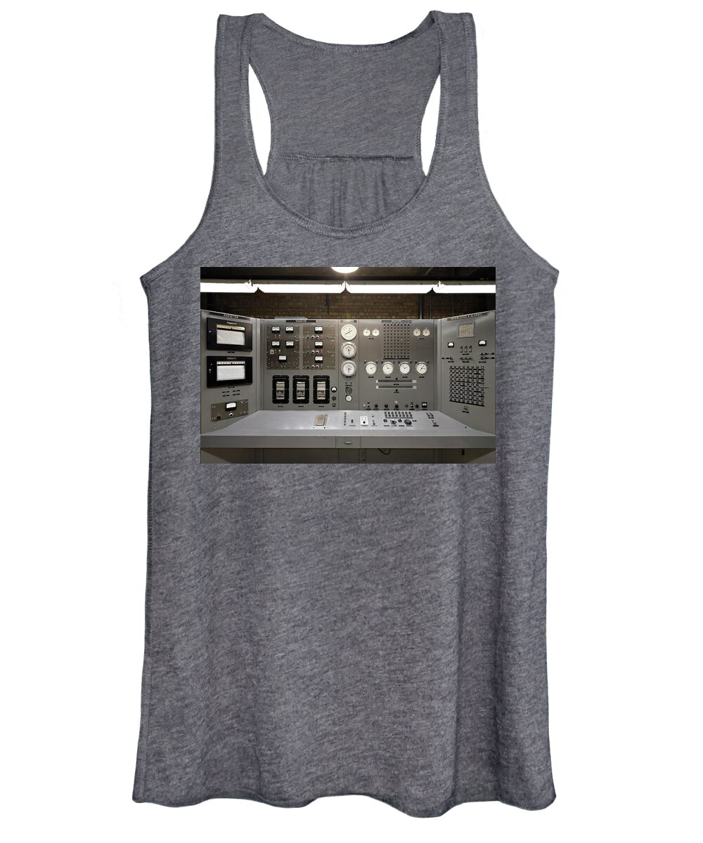 The Atomic Age Women's Tank Top featuring the photograph The Atomic Age -- EBR-1 Nuclear Reactor Control Panel in Arco, Idaho by Darin Volpe