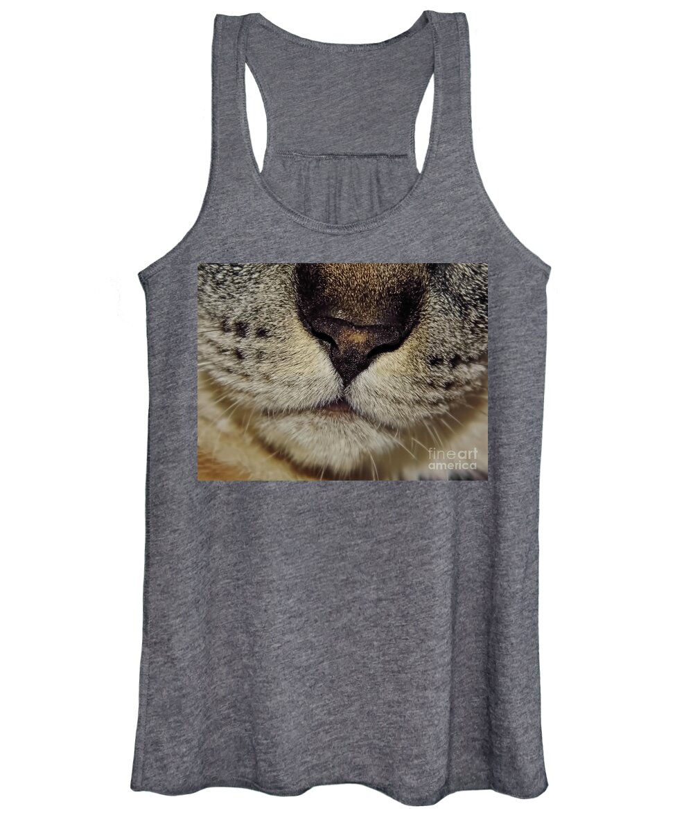 Nose Women's Tank Top featuring the photograph The - Cat - Nose by D Hackett