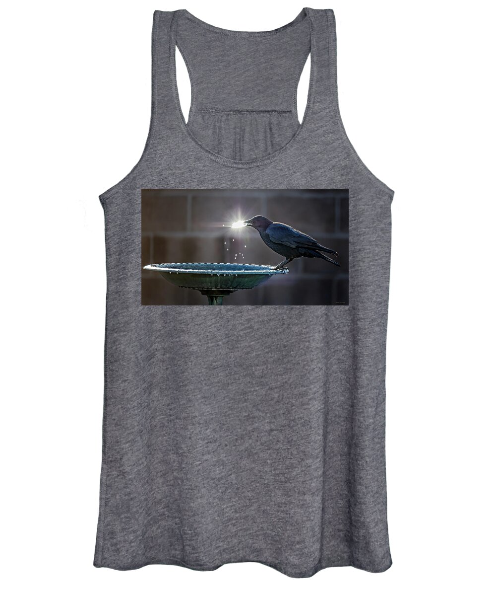 Crow Women's Tank Top featuring the photograph The Crow and the Ice by Michael McKenney