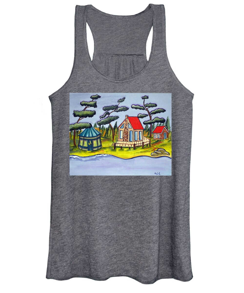 Gazebo Women's Tank Top featuring the painting The Gazebo by Heather Lovat-Fraser
