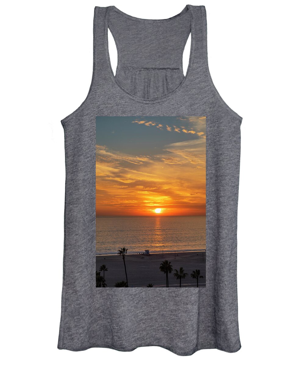 Sunset Women's Tank Top featuring the photograph The Golden Path by Gene Parks