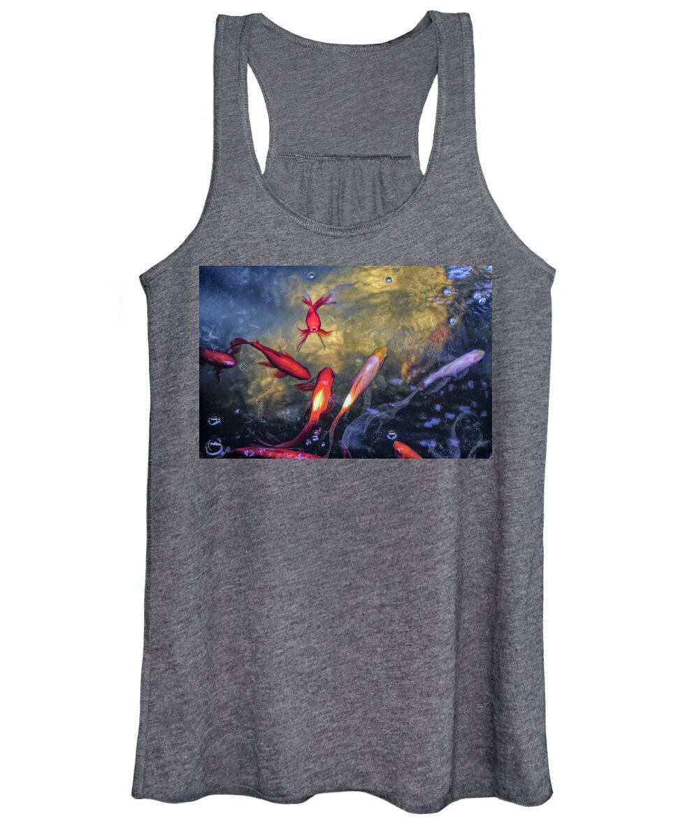 Koi Women's Tank Top featuring the digital art The Koi Pond by Susan Hope Finley