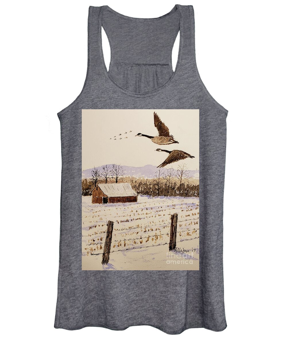Birds Women's Tank Top featuring the painting The Pair by Stanton Allaben