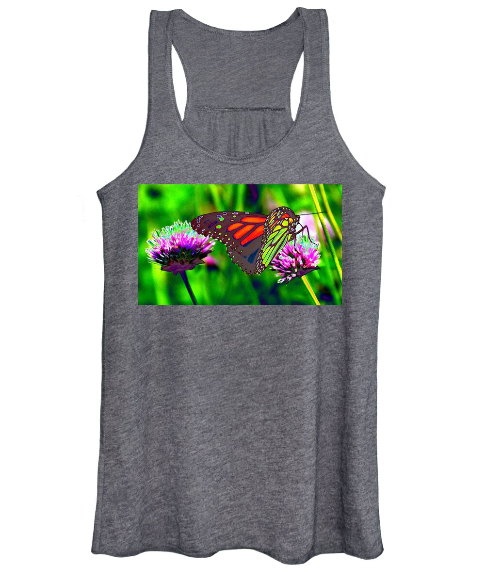 Monarch Women's Tank Top featuring the photograph The Red Monarch Butterfly by Tom Kelly