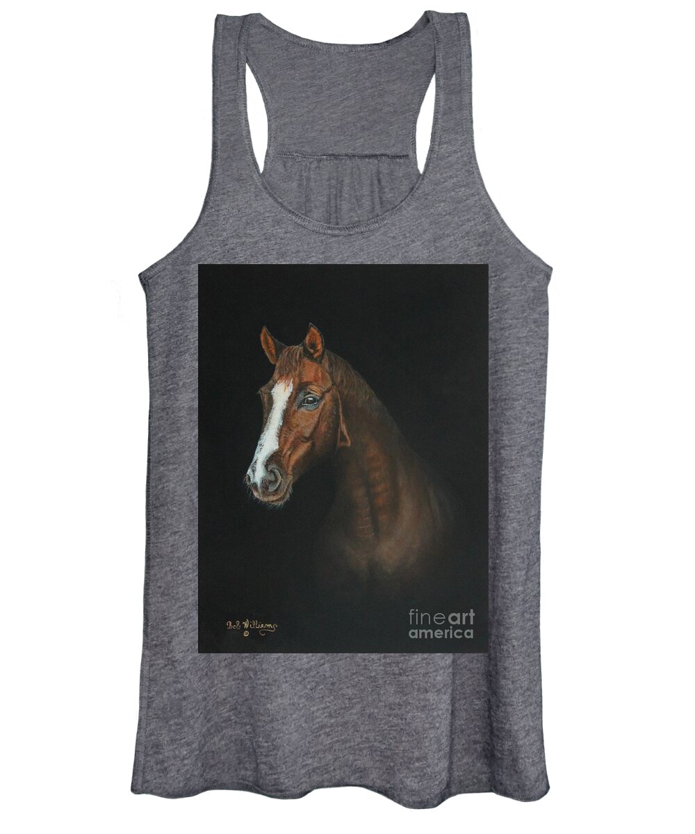 Horse Women's Tank Top featuring the painting The Stallion by Bob Williams