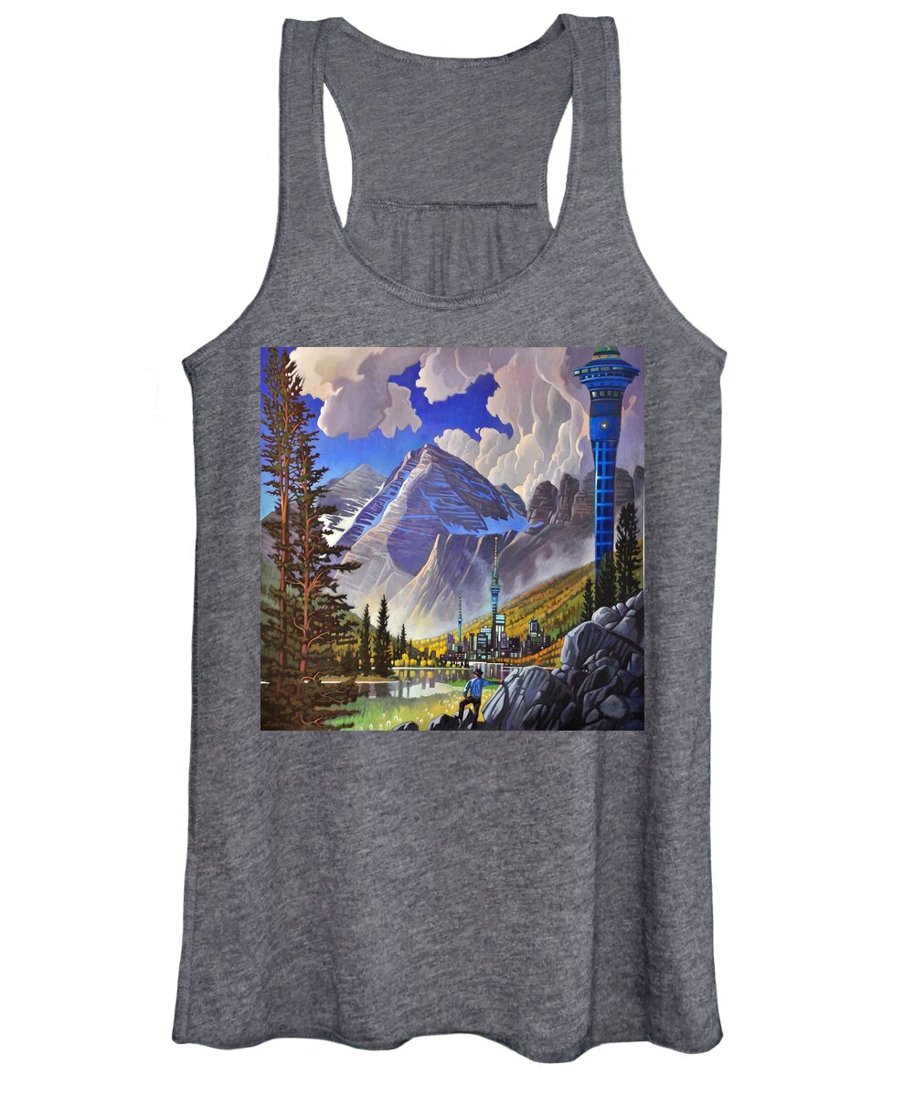 Spires Women's Tank Top featuring the painting The Three Towers by Art West