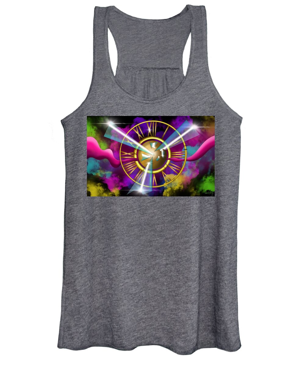 The Women's Tank Top featuring the painting The time travel - Your future begins now by Patricia Piotrak