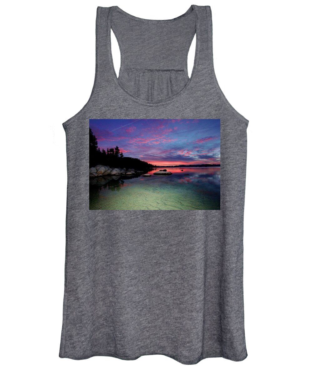 Lake Tahoe Women's Tank Top featuring the photograph Twilight Serenity by Sean Sarsfield