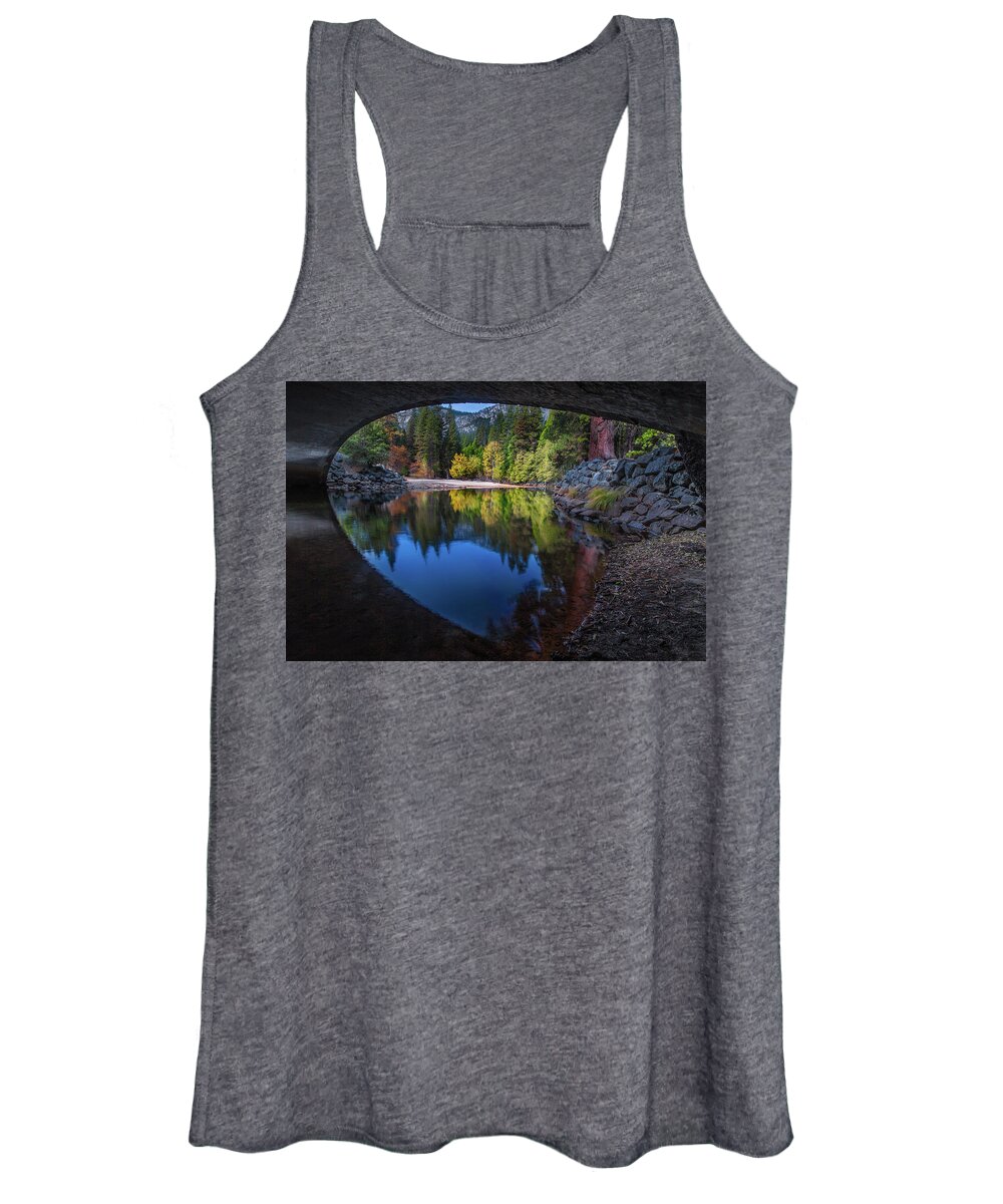 Trees Women's Tank Top featuring the photograph Under the Bridge in Yosemite by Larry Marshall