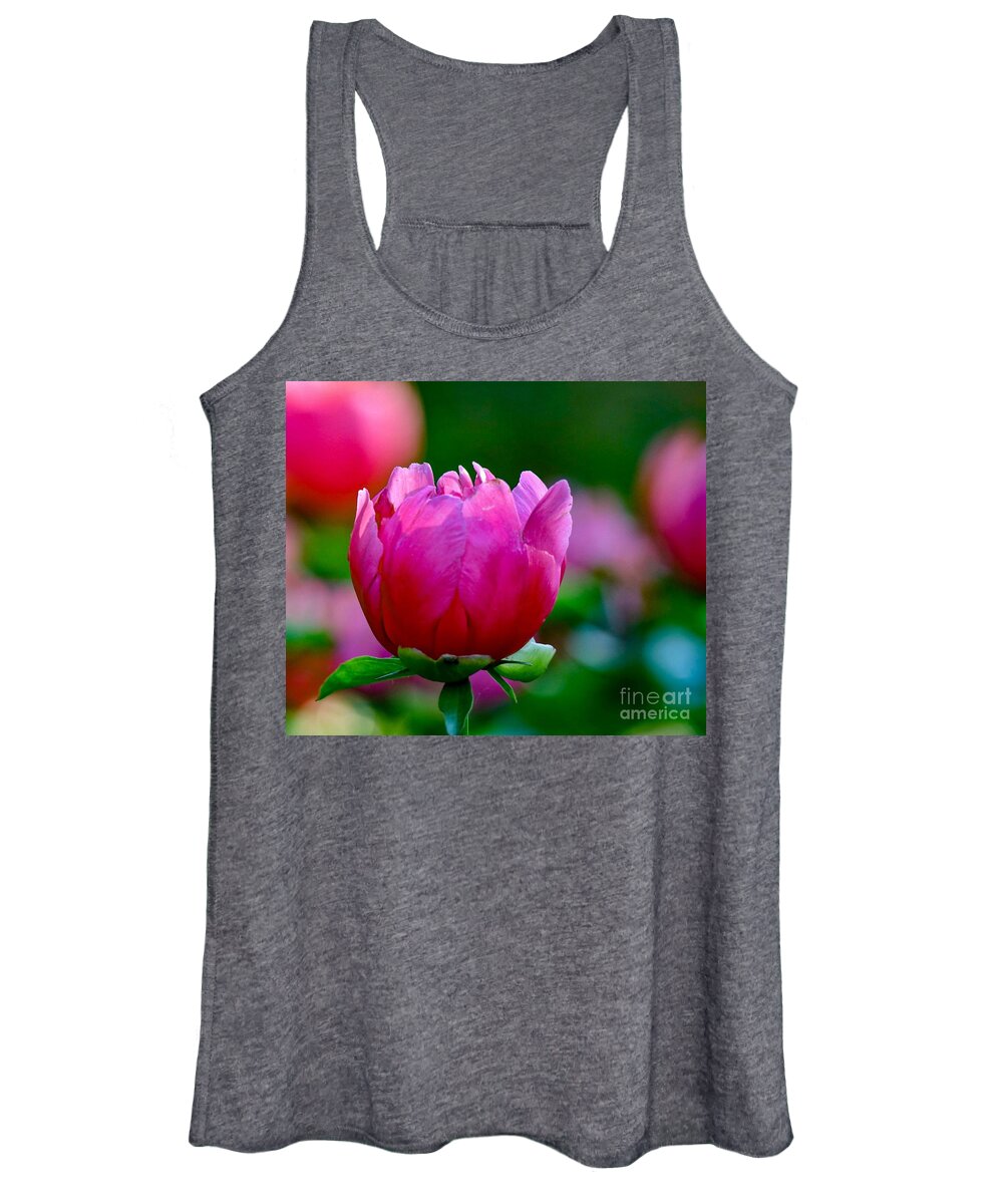 Beautiful Women's Tank Top featuring the photograph Vibrant Pink Peony by Susan Rydberg