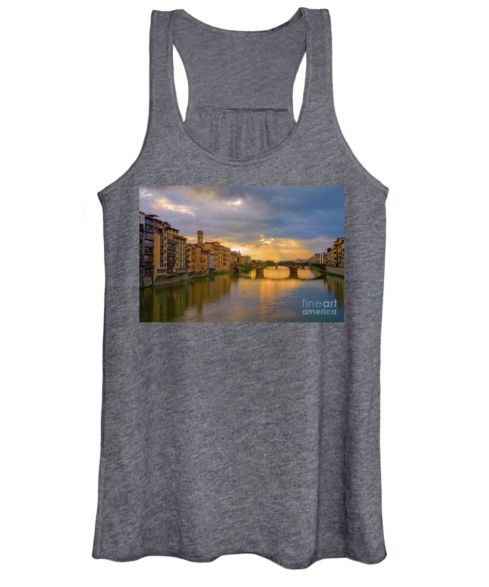 Arno River Women's Tank Top featuring the photograph View of the Arno from the Ponte Vecchio by Diane Diederich
