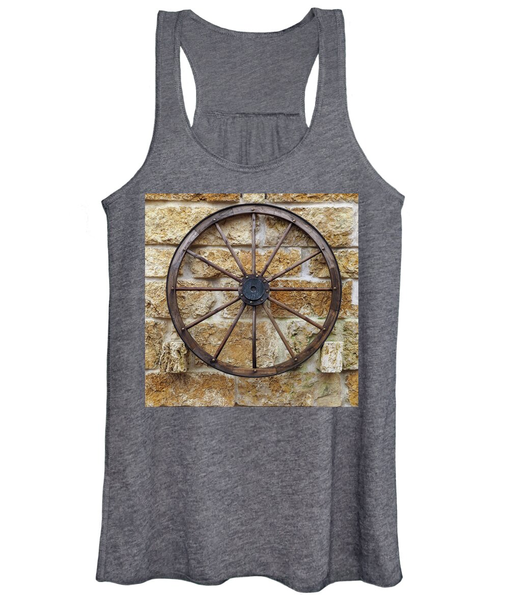 Wheel Women's Tank Top featuring the photograph Wagon Wheel 3 by C Winslow Shafer