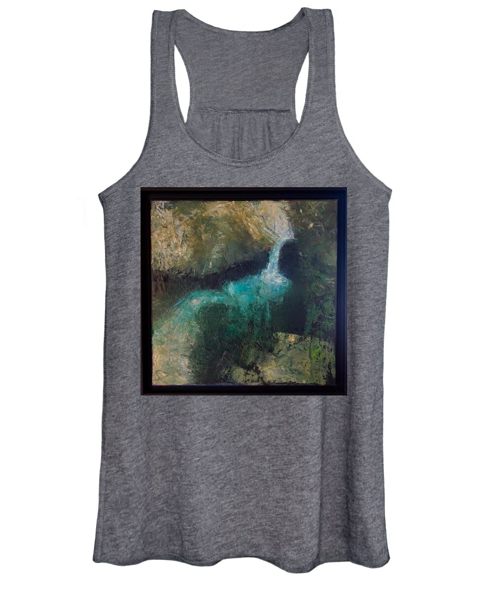 Waterfall Women's Tank Top featuring the painting Waterfall by Suzy Norris