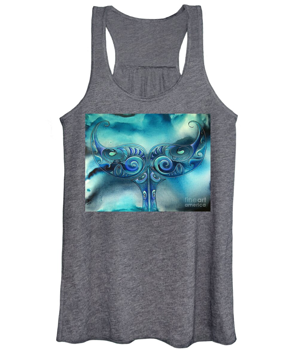  Women's Tank Top featuring the painting Whale Tail by Reina Cottier