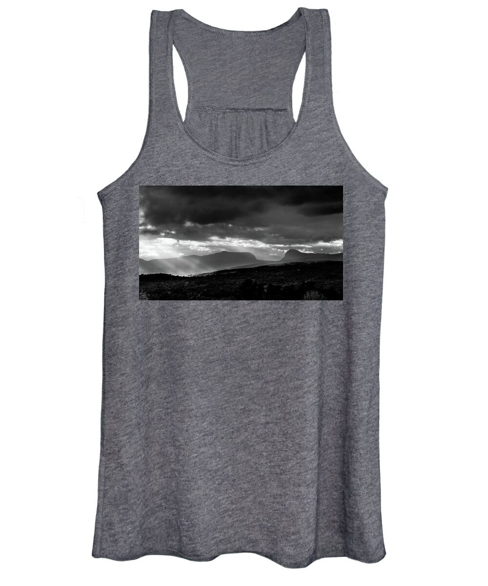 Vermont Women's Tank Top featuring the photograph Willoughby Gap BW by Tim Kirchoff