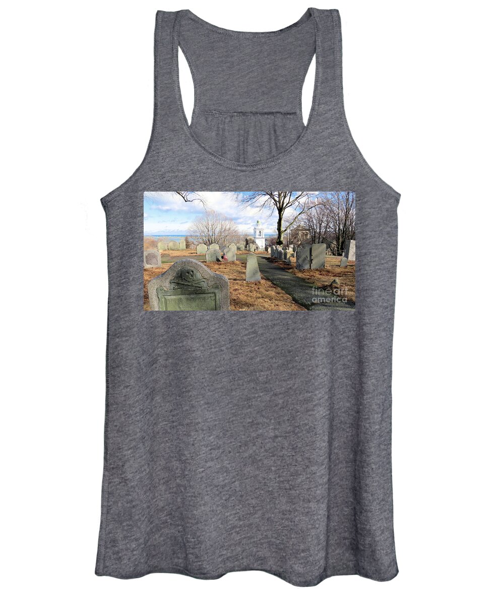 Burial Hill Women's Tank Top featuring the photograph Winter on Burial Hill by Janice Drew