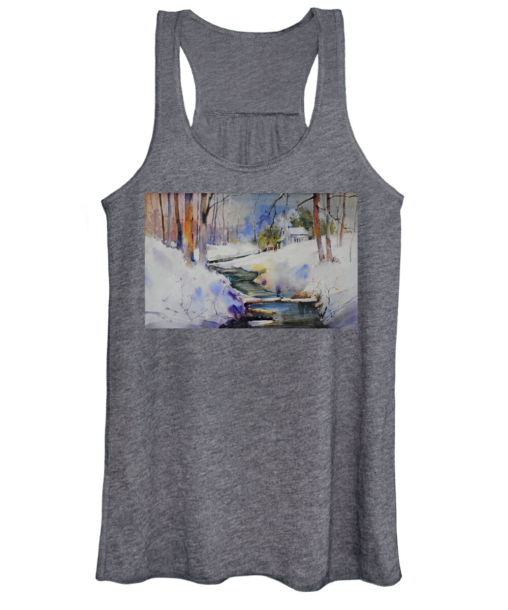 New England Scenes Women's Tank Top featuring the painting Winter Wilderness by P Anthony Visco