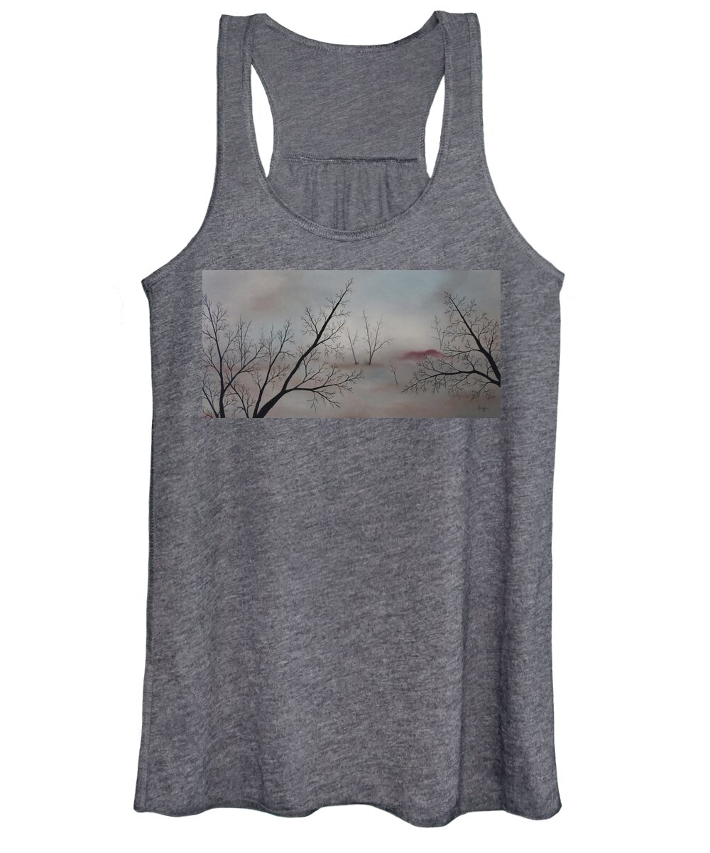 Winter Women's Tank Top featuring the painting Winters Edge by Berlynn