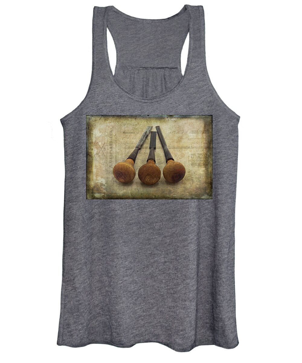 Wood Carving Tools Women's Tank Top featuring the photograph Wood Carving Tools by Cindi Ressler