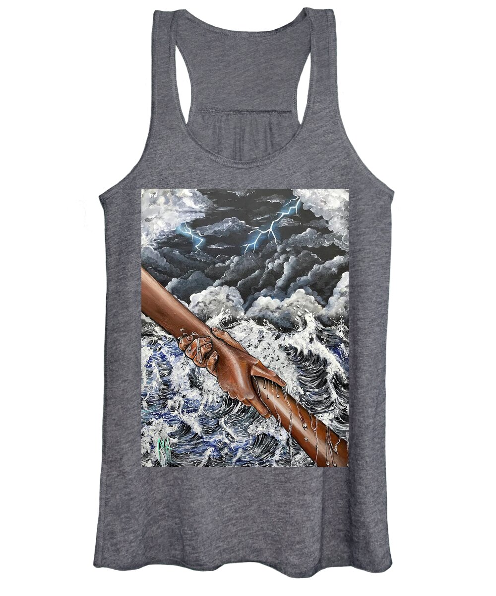 #jehovah #jesus Women's Tank Top featuring the photograph You with little faith, why did you give way to doubt by Artist RiA