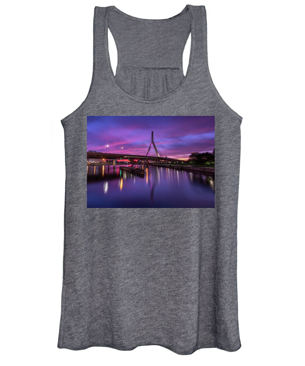 Zakim Bridge Women's Tank Top featuring the photograph Zakim Sunset by Rob Davies